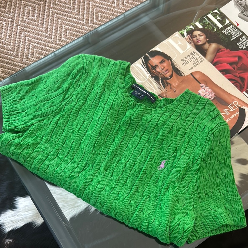 Ralph Lauren Bright Green Knit Top